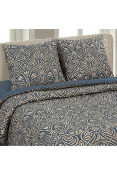 Круглогодичный комплект постельного белья из хлопка, поплина, синий на резинке АРТПОСТЕЛЬ 932 мадрид - фото 2