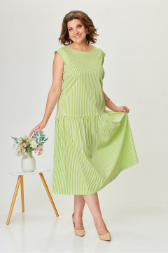 Платье из хлопковой полоски с присборенной юбкой Fortuna ШЖ 715 - фото 1
