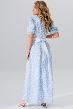 Платье с вырезом V и юбкой с складками в полоску Faufilure C1654 - фото 3