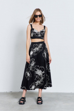 Плательный топ с бретелями и рельефами AG Green G525/3 черный - фото 3