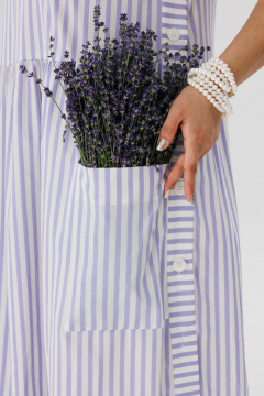 Фиолетовое платье оверсайз из хлопкового текстиля Anelli 1059 аметист - фото 5