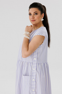 Фиолетовое платье оверсайз из хлопкового текстиля Anelli 1059 аметист - фото 2