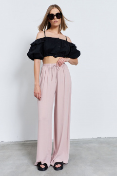 Блуза черная из текстиля для ежедневного стиля AG Green G452/3 черный - фото 1