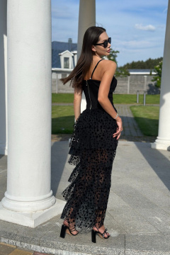 Корсетный топ из вискозы с регулировкой бретелей Skipper Design 734 черный - фото 5