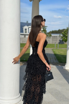 Корсетный топ из вискозы с регулировкой бретелей Skipper Design 734 черный - фото 3