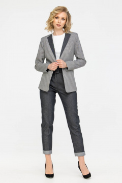 Костюм брючный жакет и джинсы свободного кроя Domna 16068 черный - фото 5
