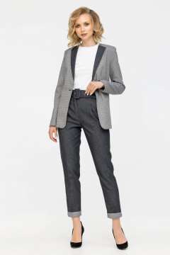 Костюм брючный жакет и джинсы свободного кроя Domna 16068 черный - фото 3