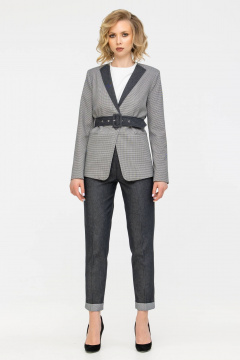 Костюм брючный жакет и джинсы свободного кроя Domna 16068 черный - фото 1