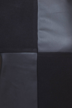 Демисезонное платье с вставками из экокожи Domna 5525 черный(170) - фото 4