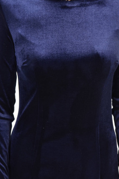 Миди платье из бархата с эластичным силуэтом Domna 451 темно-синий(170) - фото 3