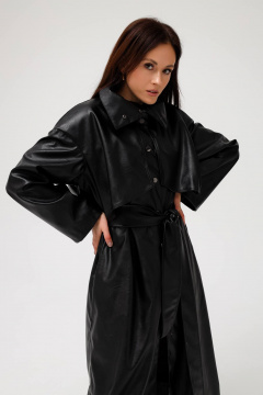 Элегантный тренч из экокожи с поясом MASHA SKORINA MS-TB-4-001 - фото 1