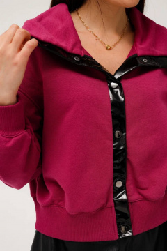 Демисезонный кардиган из трикотажа с глянцевой планкой и пуговицами MASHA SKORINA MS-СL-5-001 - фото 3