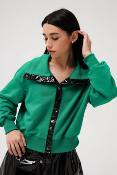 Кардиган из трикотажа с лаковой планкой и поясом MASHA SKORINA MS-СL-5-002 - фото 1