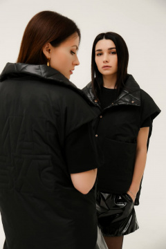 Черный жилет из текстиля для стильных образов MASHA SKORINA MS-VB-6-001 - фото 5