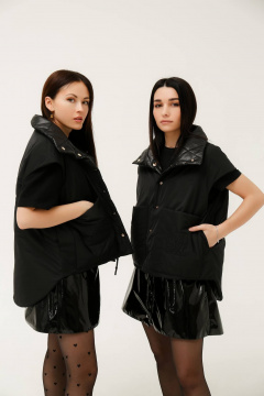 Черный жилет из текстиля для стильных образов MASHA SKORINA MS-VB-6-001 - фото 3