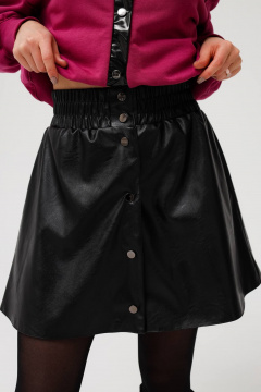 Мини-юбка из эко кожи с кнопками и классическим силуэтом MASHA SKORINA MS-SЕ-3-001 - фото 1
