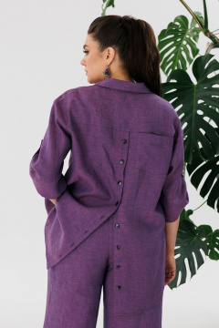 Летний костюм из льна: рубашка и брюки в классике Anelli 1477 фиалка - фото 3