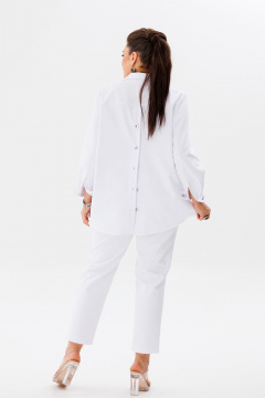 Рубашка из мягкого джинса с пуговицами и карманами Anelli 1466 лебедь - фото 5