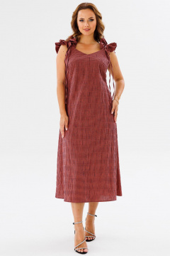 Летнее платье-сарафан из хлопковой ткани с рюшами и клеткой Angelina & Сo 1122 - фото 5