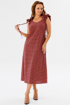 Летнее платье-сарафан из хлопковой ткани с рюшами и клеткой Angelina & Сo 1122 - фото 4