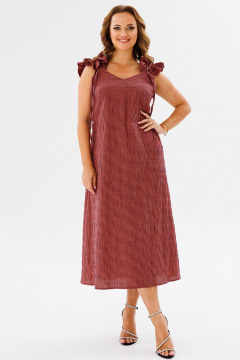 Летнее платье-сарафан из хлопковой ткани с рюшами и клеткой Angelina & Сo 1122 - фото 2