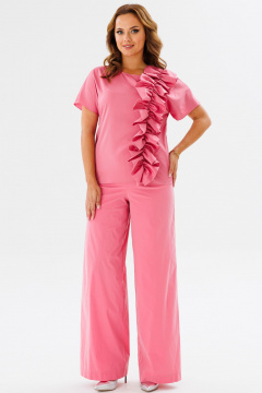 Летний комплект из блузы с рюшей и широких брюк-палаццо Angelina & Сo 1123 - фото 4