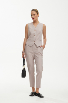 Демисезонный костюм-тройка из вискозы и текстиля Твой имидж 1896 пудра - фото 3