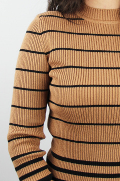 Трикотажный джемпер с классическим вырезом для демисезона Полесье С1771-23 4С0714-Д43 170,176 мусс_мокко - фото 3