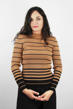 Трикотажный джемпер с классическим вырезом для демисезона Полесье С1771-23 4С0714-Д43 170,176 мусс_мокко - фото 1