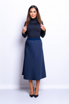 Стильная женская юбка Sigma из вискозы с резинкой поясом Nika.PL 05031102 темно-синий - фото 1