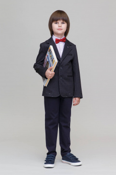 Стильный деловой пиджак из текстиля, коричневый, классика Pan-Mod 4502 серо-коричневый - фото 2