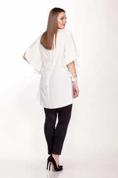 Демисезонный комплект блузка и брюки из текстиля с эластаном Belinga 2091 молоко - фото 4