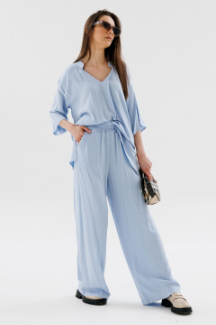 Брюки свободного кроя с широкой резинкой NikVa 564-1 голубой - фото 5