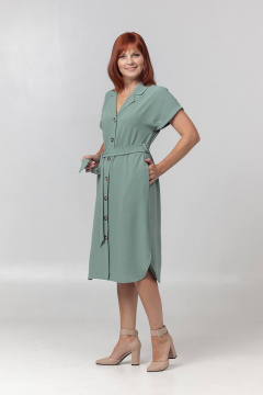 Легкое платье со спущенным плечом и поясом Соджи 624 мятный - фото 4