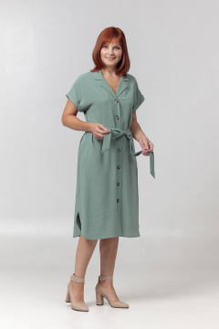 Легкое платье со спущенным плечом и поясом Соджи 624 мятный - фото 2
