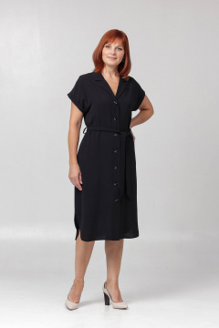 Платье со спущенным плечом и карманами на каждый день Соджи 624 черный - фото 4