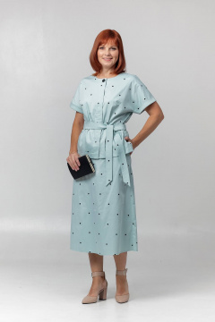 Жакет и юбка трапеции с накладными карманами Соджи 628 голубой - фото 1