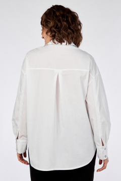 Деловая белая блузка с ушитыми складками и вышивкой Jurimex 3156 - фото 2