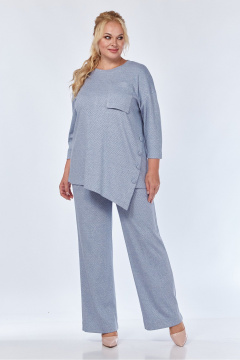 Голубой костюм 2-ка из трикотажа с брюками и джемпером Jurimex 3157 - фото 1