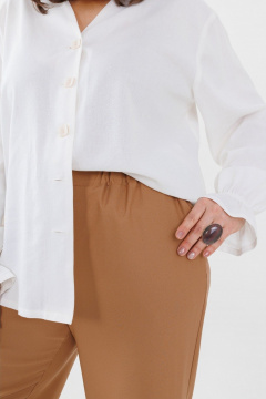 Брюки из вискозы с карманами и резинкой для повседневных образов Anelli 1293.2 кэмел - фото 5