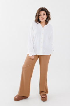 Брюки из вискозы с карманами и резинкой для повседневных образов Anelli 1293.2 кэмел - фото 4