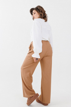 Брюки из вискозы с карманами и резинкой для повседневных образов Anelli 1293.2 кэмел - фото 2