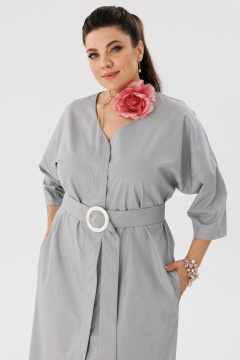 Платье приталенного силуэта из тканей с поясом Anelli 1491 луна - фото 2