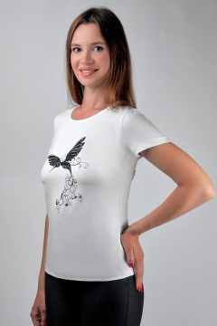 Белый трикотажный джемпер из хлопка с рукавом и эластичным полотном Verally 432П-1 белый - фото 3