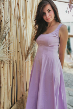 Элегантное длинное платье из хлопка с потайной молнией ERTANNO 2218 - фото 5