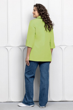 Пиджак прямого силуэта с анималистичным принтом Gold Style 2615/1 салатовый - фото 5