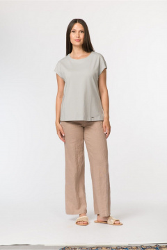 Джемпер прямой с коротким рукавом и круглым вырезом FASHION CENTRE Х-3729 серо-голубой - фото 3