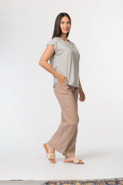 Джемпер прямой с коротким рукавом и круглым вырезом FASHION CENTRE Х-3729 серо-голубой - фото 2