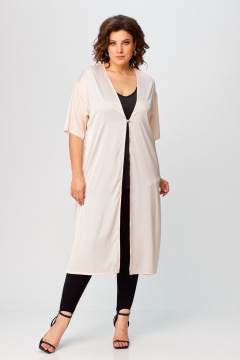 Туника свободного силуэта из шелка удлиненная для лета Avenue 0326-2 персик - фото 1