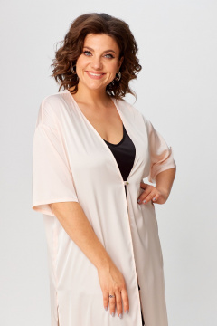 Туника свободного силуэта из шелка удлиненная для лета Avenue 0326-2 персик - фото 4